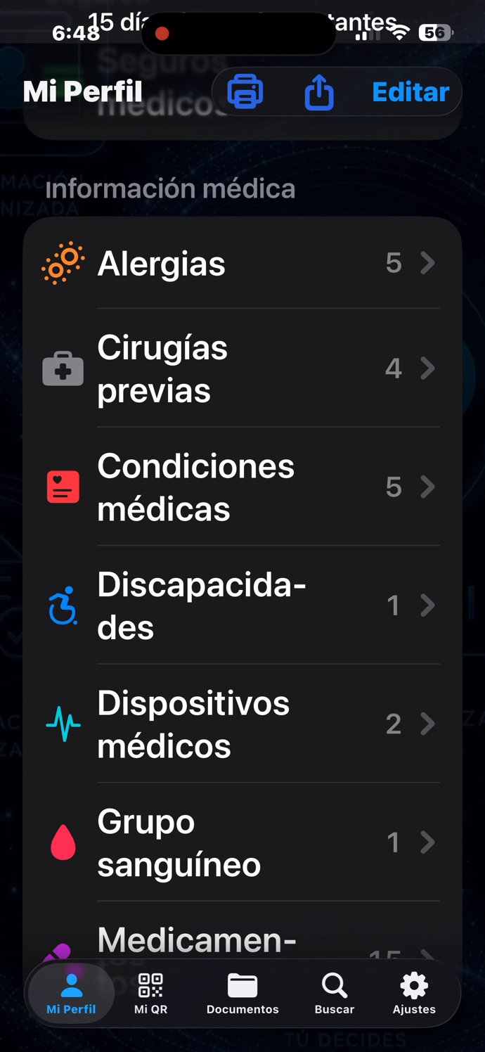 Mi Perfil — continúa el grupo de información médica