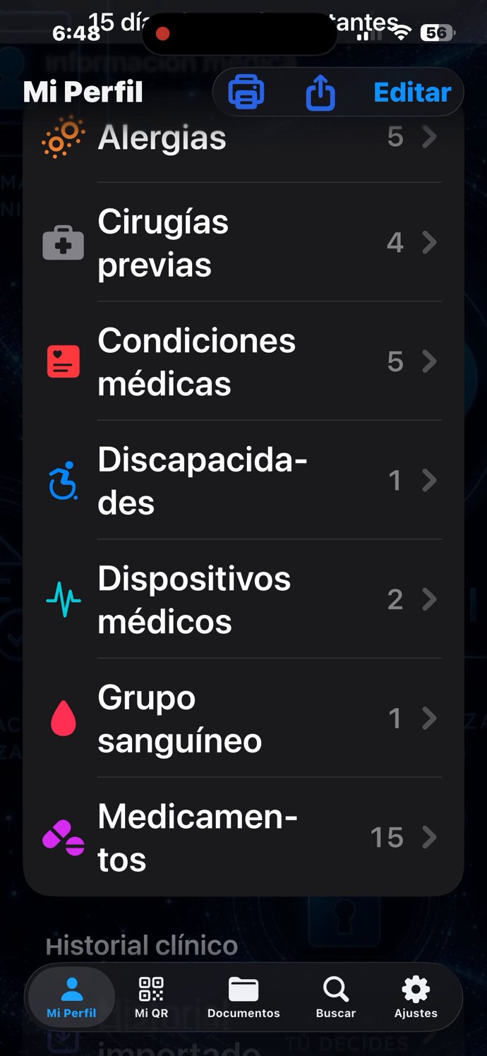 Mi Perfil — grupo de información médica, completo