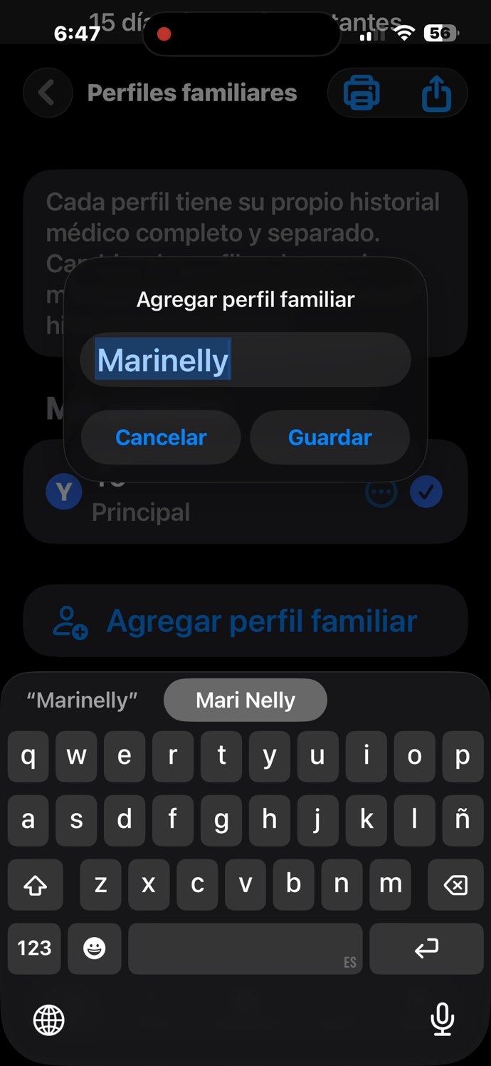 Agregar un perfil familiar