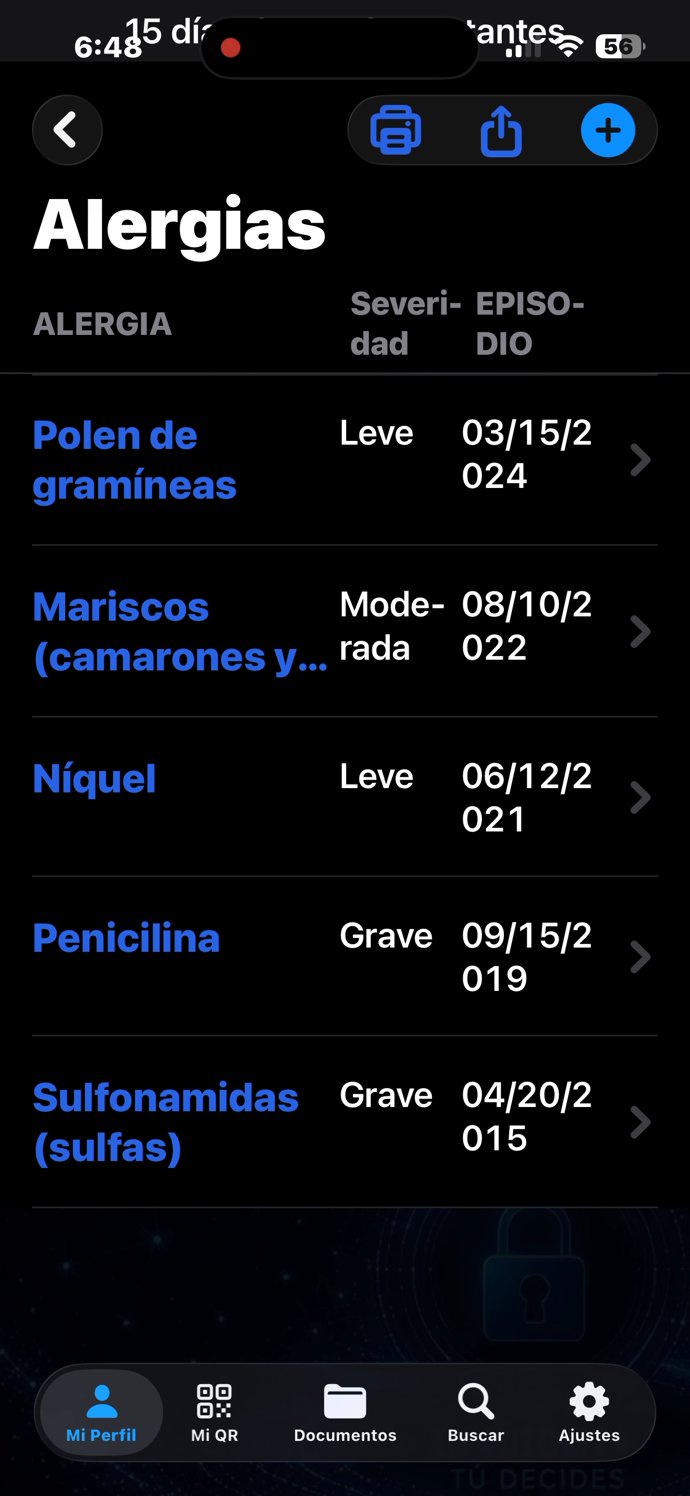 Alergias — lista