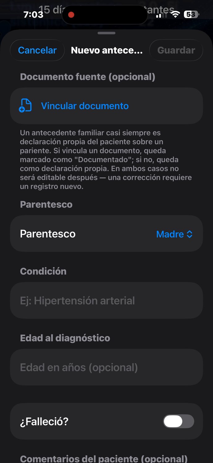 Nuevo antecedente familiar