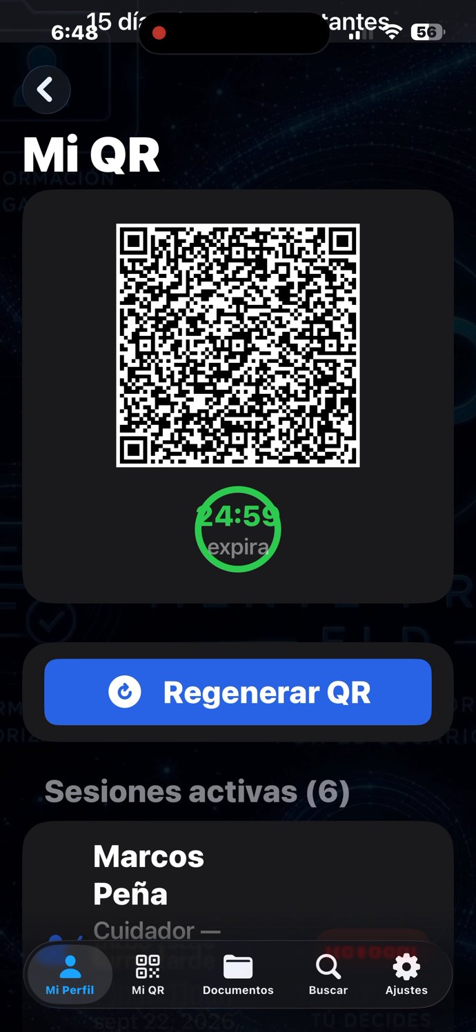 Control QR — código activo
