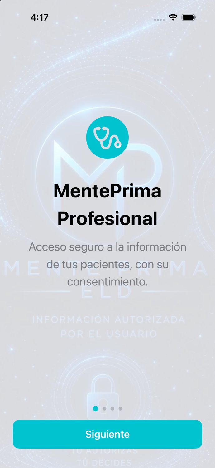 Bienvenida — acceso del profesional