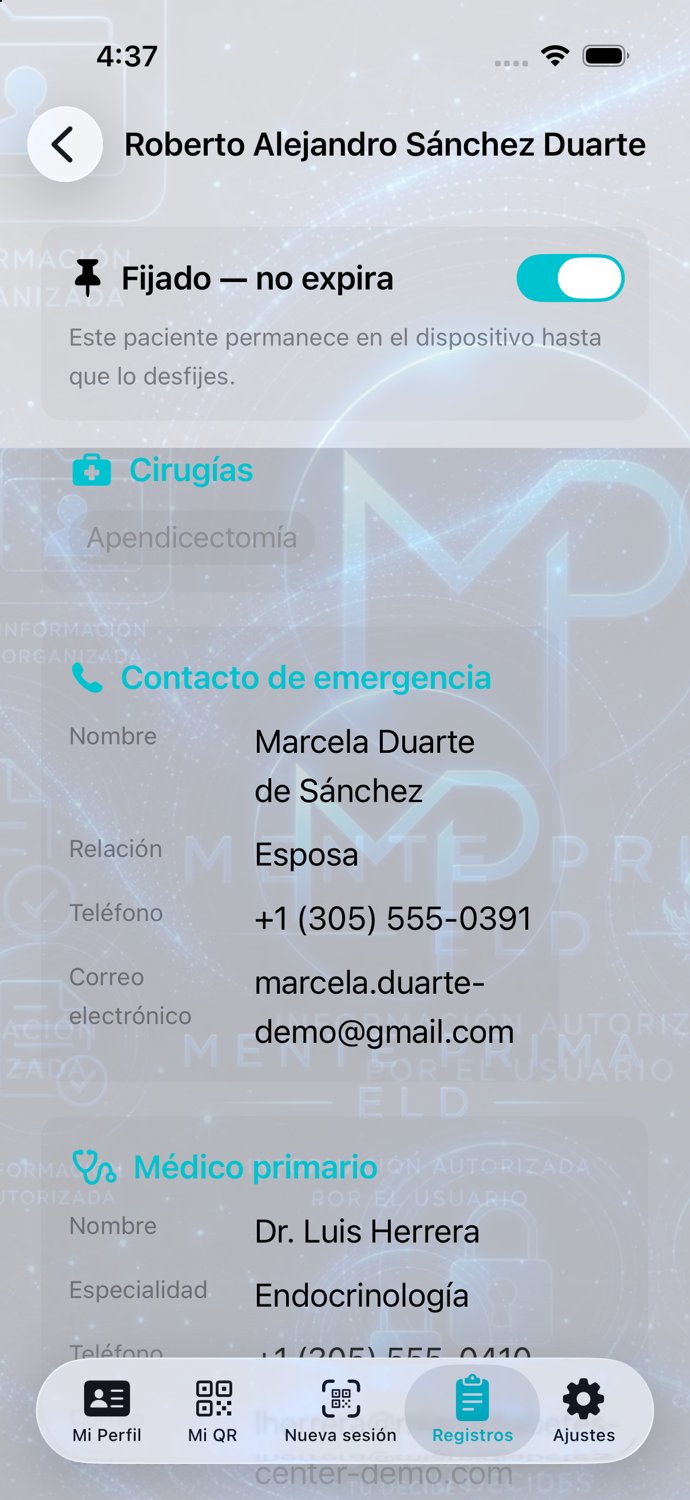 Contacto de emergencia y médico primario