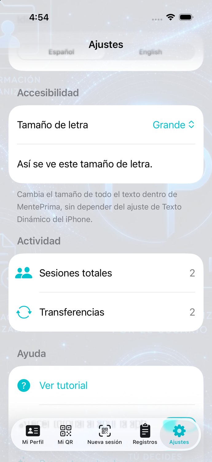 Ajustes — actividad y ayuda