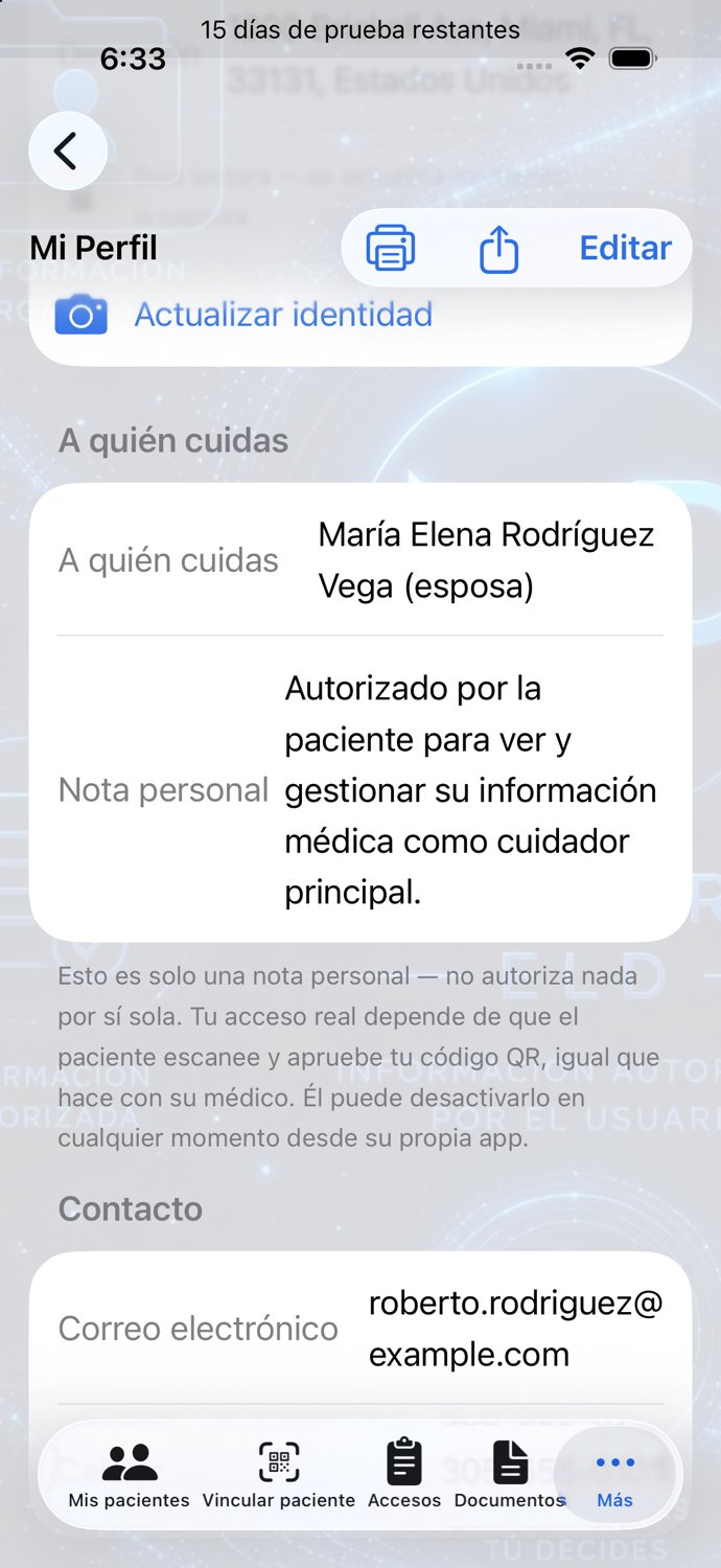 Mi Perfil — a quién cuidas